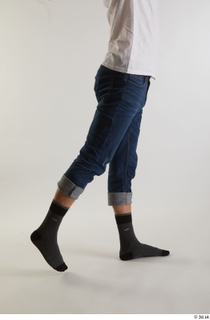 Arvid  1 blue jeans casual dressed leg side view…